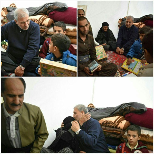 وزیر کار در چادر زلزله زدگان ازگله وزیر کار در چادر زلزله زدگان ازگله